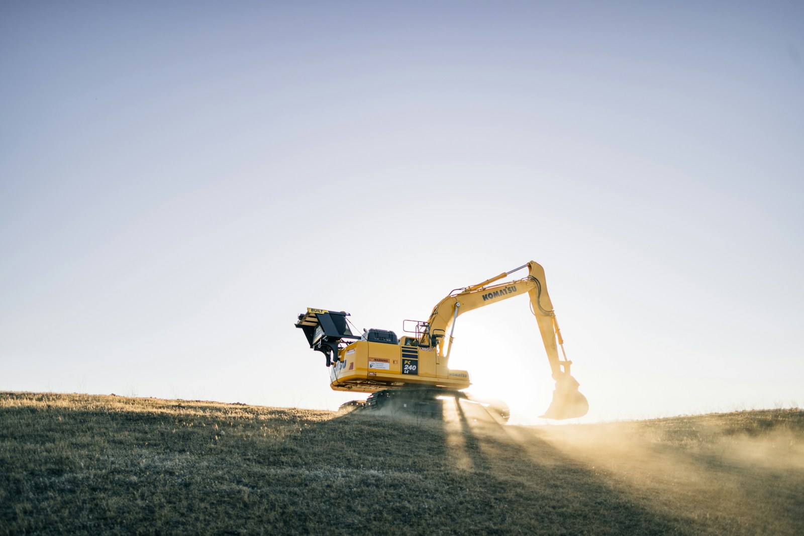 Construction equipment at a work site